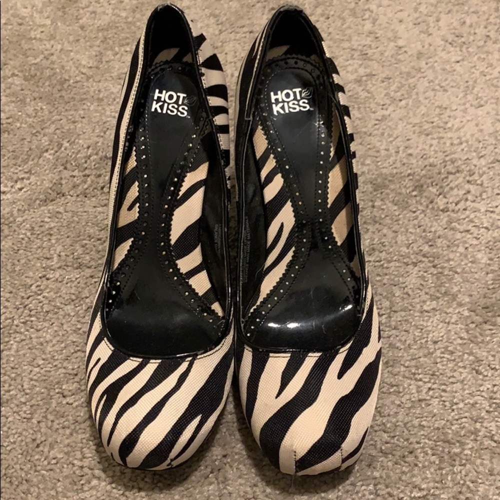 Zebra Stripe Hot KISS high heels